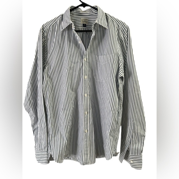 J. Crew Other - J Crew blue striped cotton long sleeve dress shirt slim